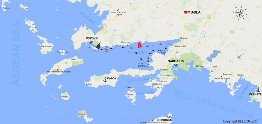 Bodrum Gökova Bodrum Rota Haritası